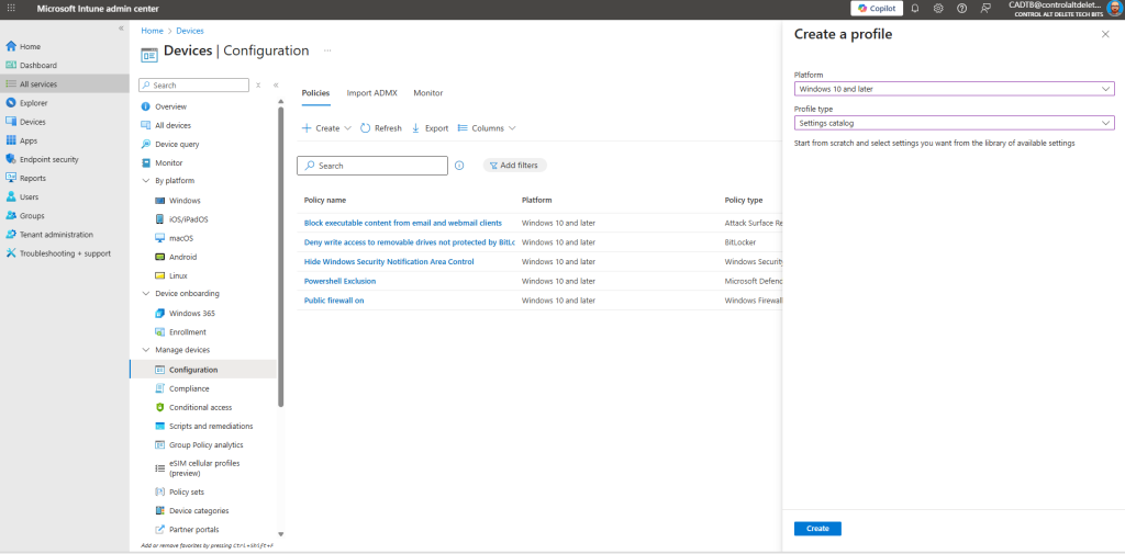 Intune Devices Configuration