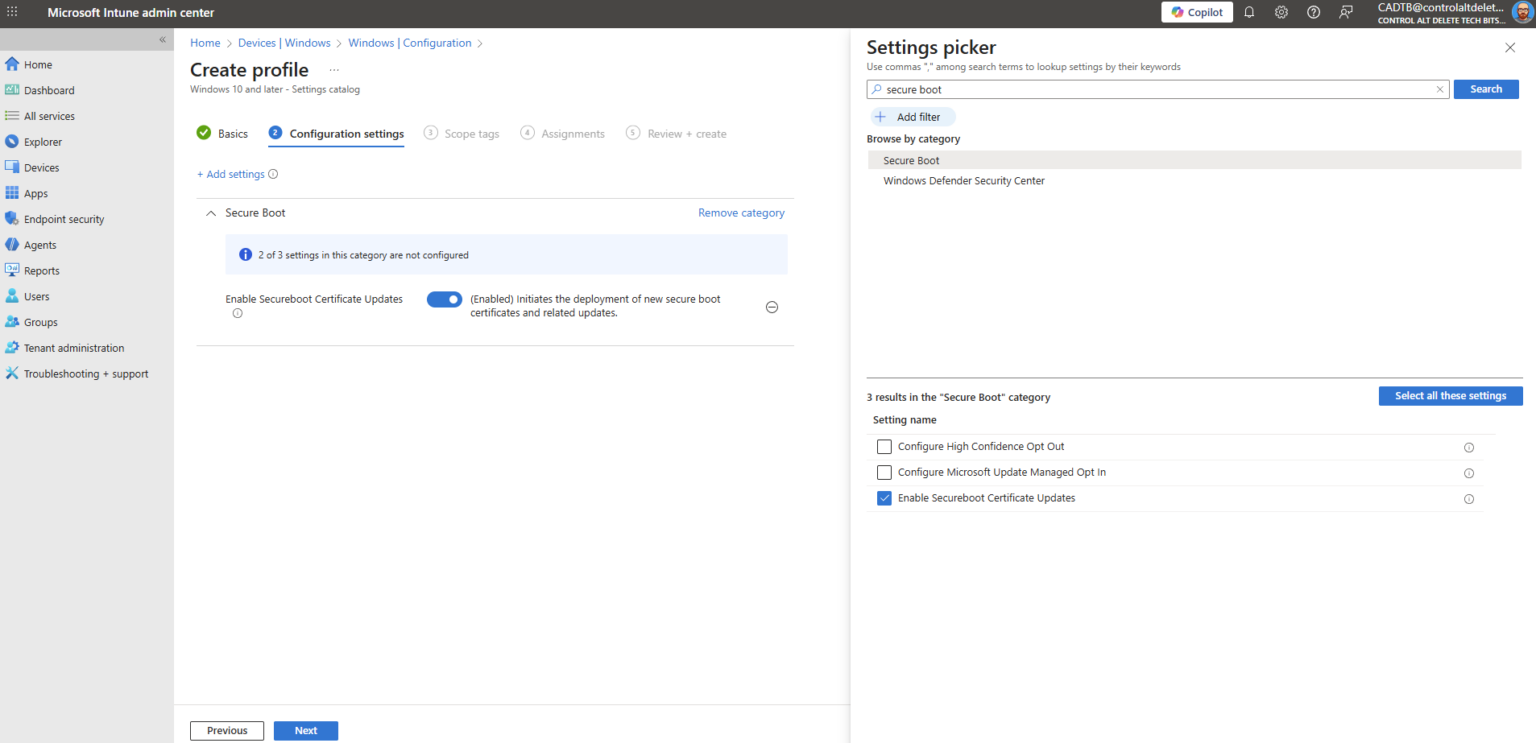 How to Update Secure Boot 2026 Certificates Using Intune