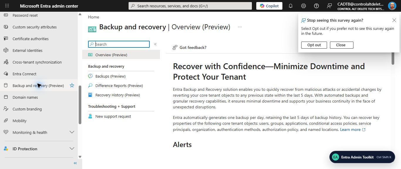 Microsoft Recovery Program Microsoft Entra Backup and Recovery and How to Use It